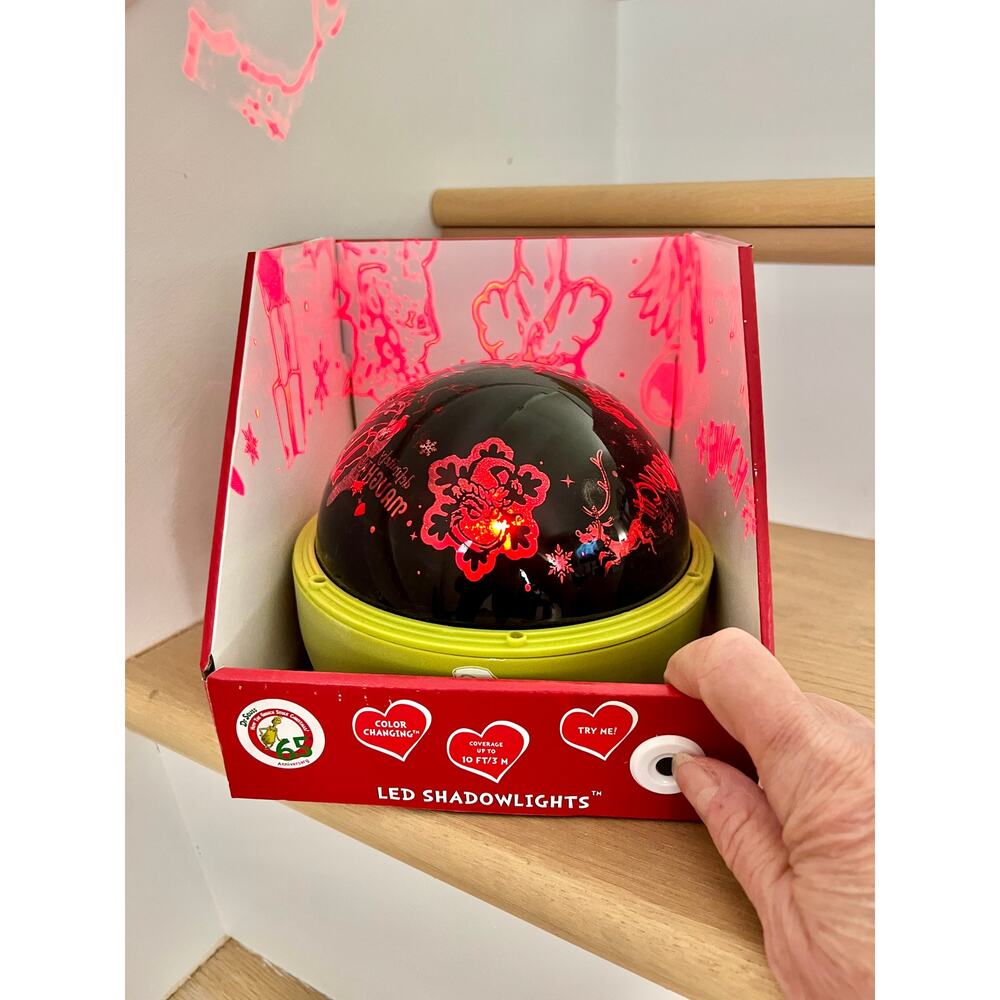 The Grinch LED Shadowlight Rotating Holiday Scene Color Changing 10' Coverage